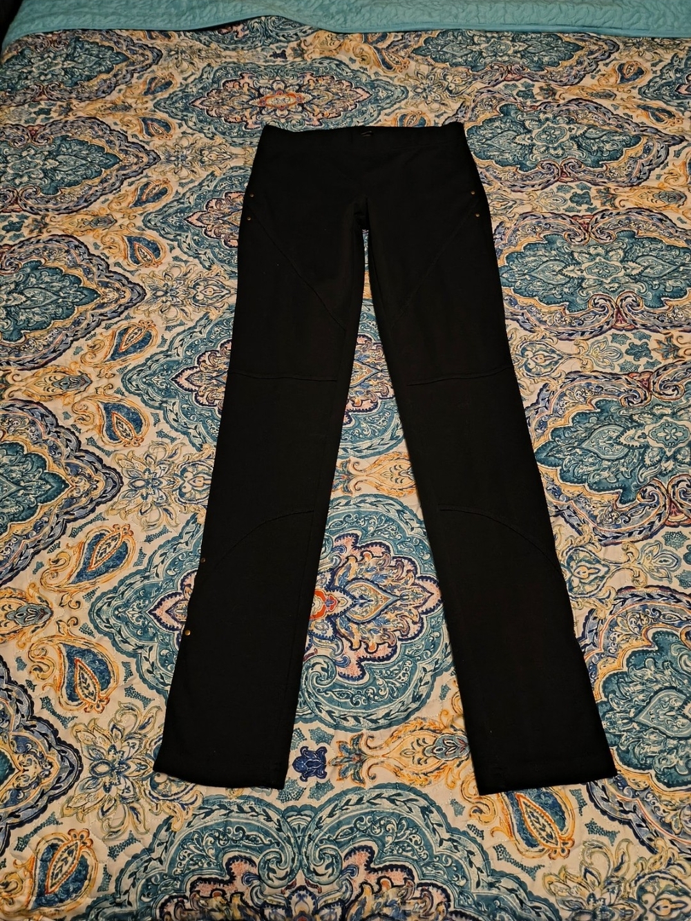 Victoria's Secret Black Leggings with Subtle Button Seams